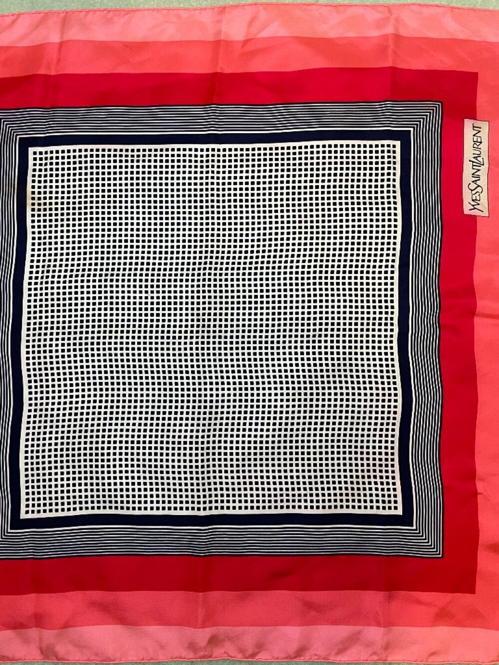 Vintage Yves Saint Laurent 100% silk square scarf